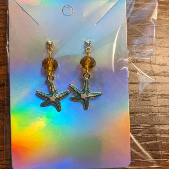 Turquoise Starfish Earrings - Picture 7 of 10